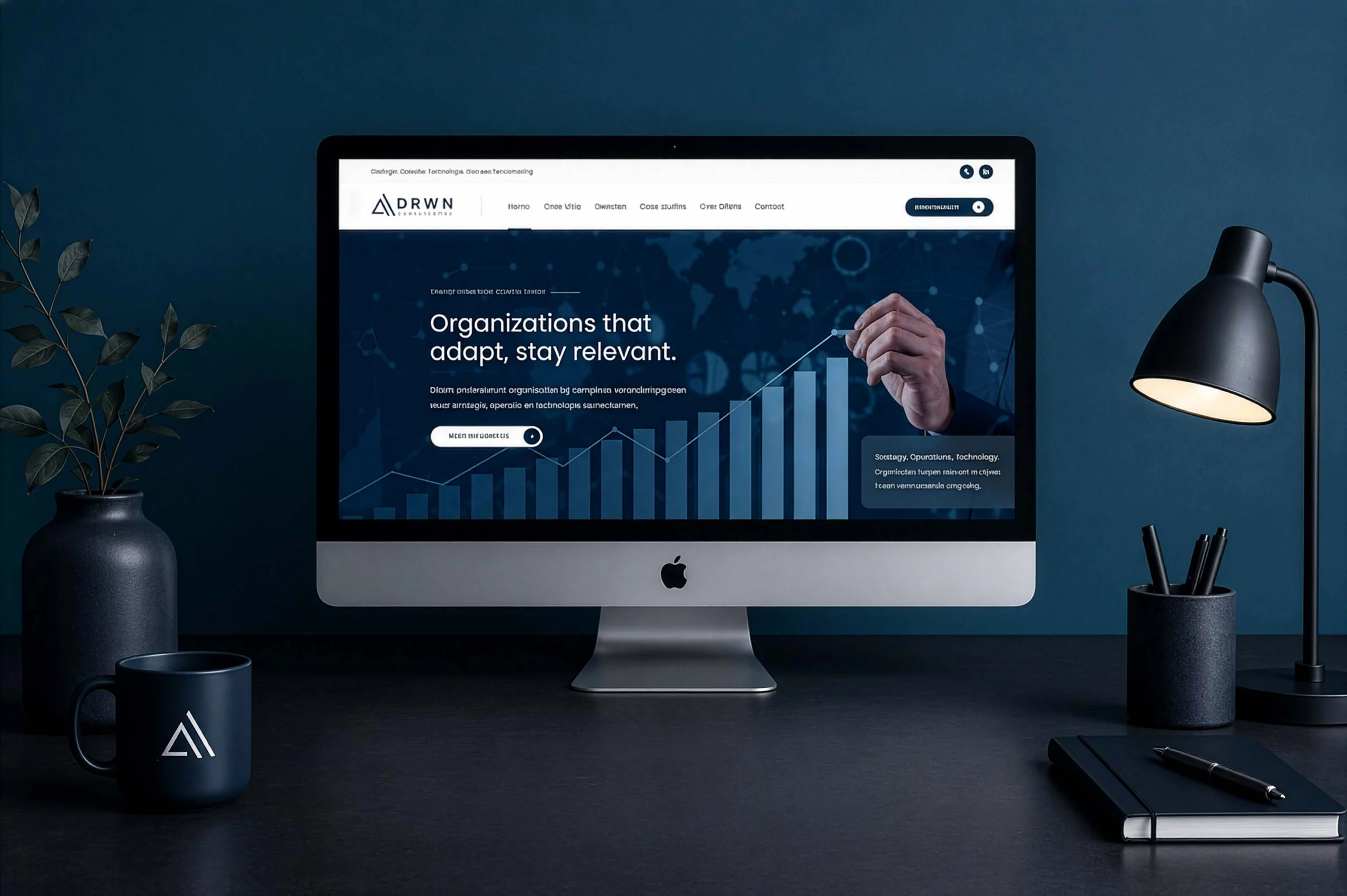 Logo, huisstijl en website ontwikkeling voor DRWN Consultancy - Blok56