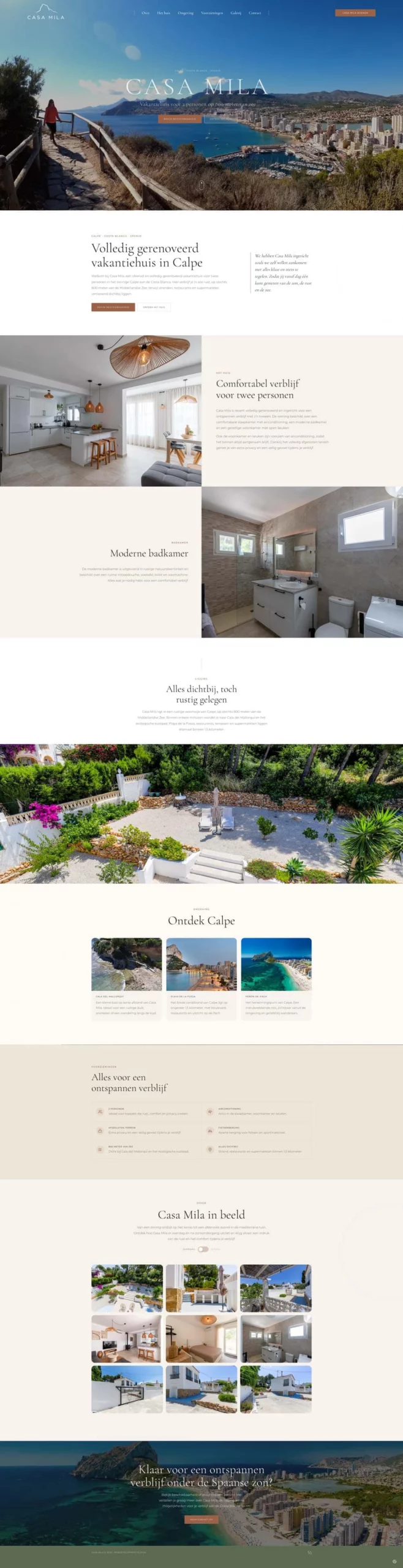 Maatwerk website voor vakantiehuis Casa Mila in Calpe - Blok56