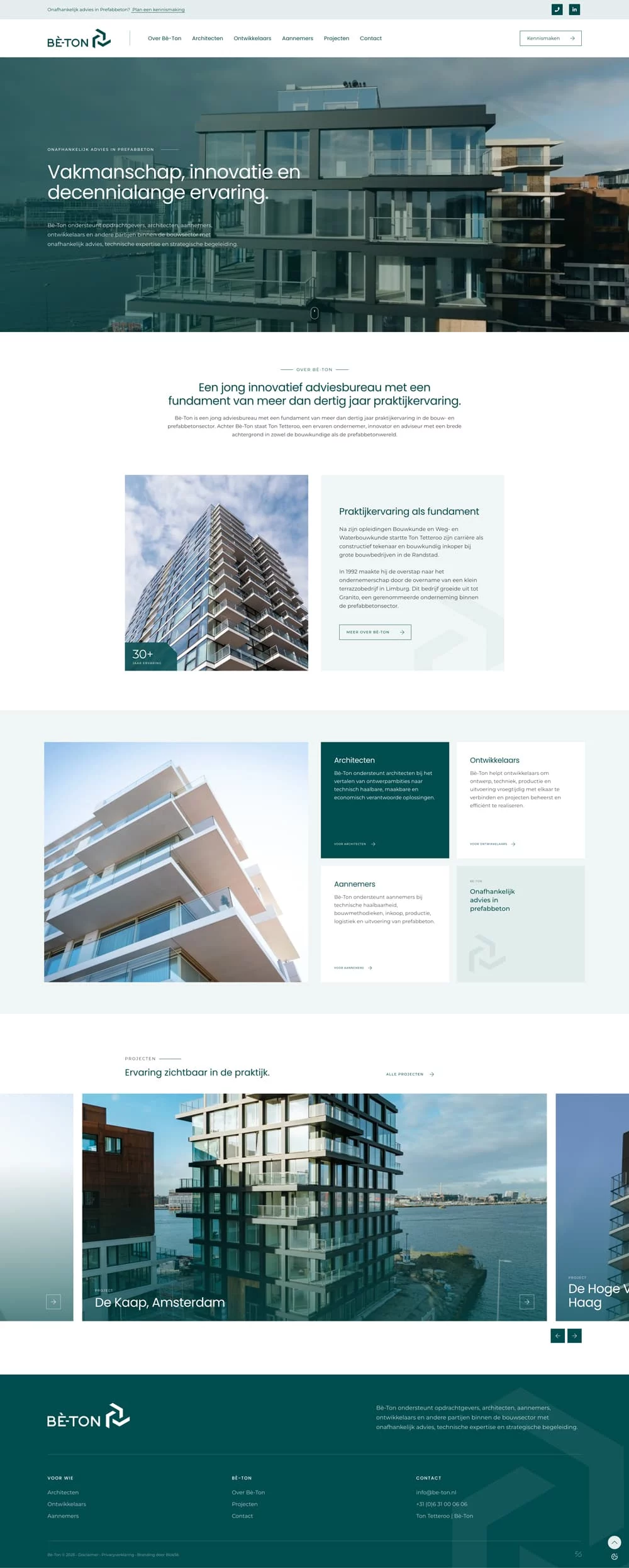 Maatwerk website voor Bè-Ton