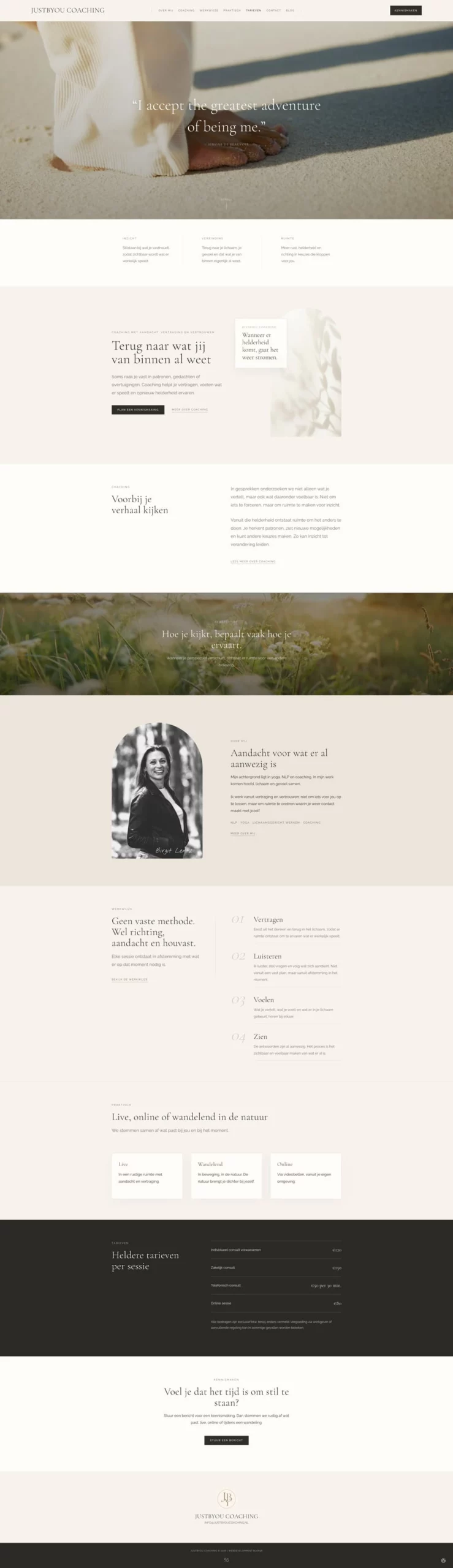 Maatwerk website voor JustBYou Coaching in Haarlem